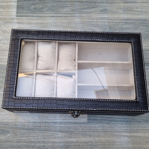 Premium Quality Artificial Leather 6 Watch and 3 Sunglass Organizer Box