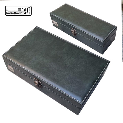 6 Slots & 12 Slots Vintage Green Leather Watch Organizer Box