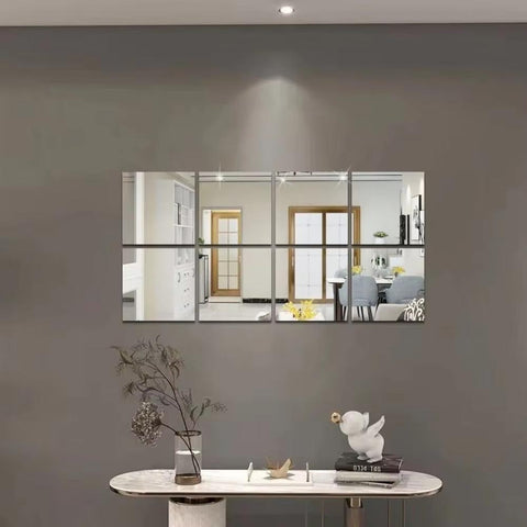 Silver and Gold  Sqaures Acrylic Mirrors Light Gold Portable Self Adhesive  Mirror DIY Art and Craft Non Glass Craft MIrror (Copy) (Copy)