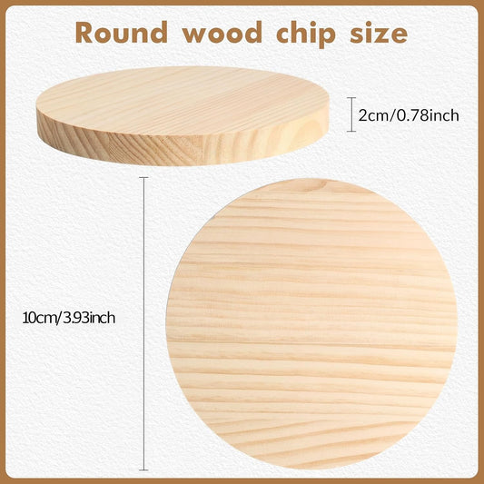 Round Wooden Plaque, 3/4 Inch Thick Unfinished Wooden Circle Plaque, Natural Pine Wood Base for Craft Projects, Sign, Painting, Woodcarving, Engraving