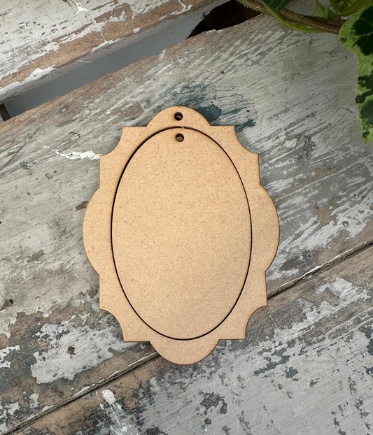 Elegant Oval Frame 3 piece set Blank MDF shape