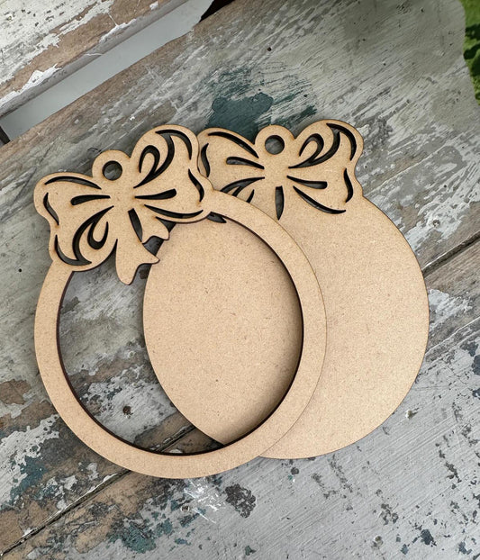 Detailed Bow 2 piece set Blank MDF shape