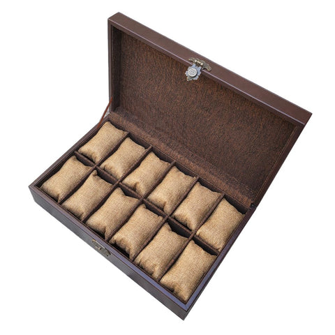 6 Slots 12 Slots 24 Slots Vintage Leather Watch Organizer Box
