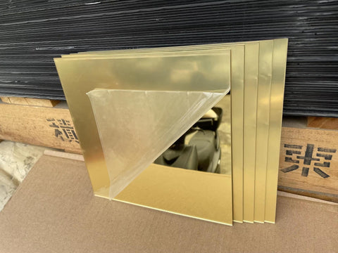 Silver and Gold  Sqaures Acrylic Mirrors Light Gold Portable Self Adhesive  Mirror DIY Art and Craft Non Glass Craft MIrror (Copy) (Copy)