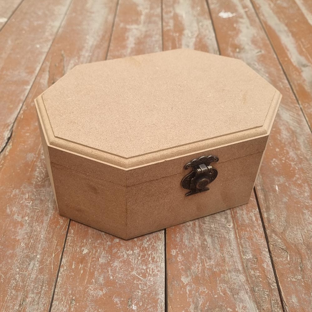Unfinished MDF Treasure Box Vintage Style Box Jewellery Box