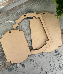 Elegant Frame 3 piece set Blank MDF shape 8 Corner