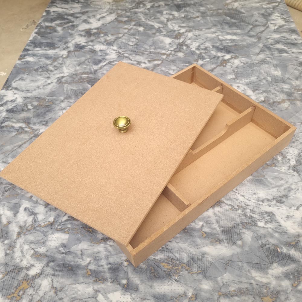 Unfinished MDF Cutllery Box With Lid For Art and Craft Deco Page
