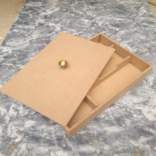 Unfinished MDF Cutllery Box With Lid For Art and Craft Deco Page