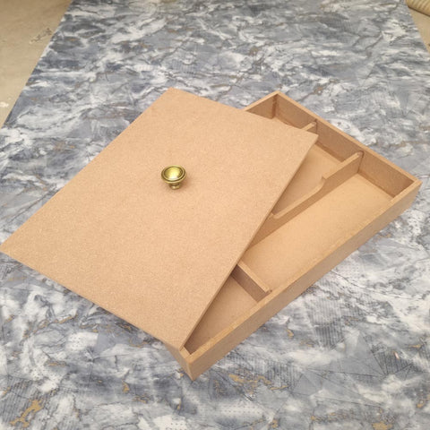 Unfinished MDF Cutllery Box With Lid For Art and Craft Deco Page