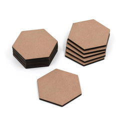 6pcs DIY Simple MDF Wooden Serving Coasters Untreated Coaster For DIY Painting 6mm Thick