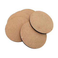 6pcs DIY Simple MDF Wooden Serving Coasters Untreated Coaster For DIY Painting 6mm Thick