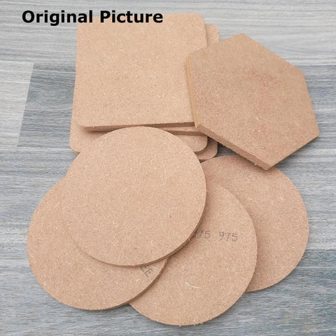6pcs DIY Simple MDF Wooden Serving Coasters Untreated Coaster For DIY Painting 6mm Thick