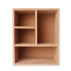 4 Slots Diy Mdf Stationery Wood Sheet Craft - Plain Mdf Cutouts Stationery Desktop Organizer For Painting, Decoupage, Resin Art Work & Decoration (Diy Mdf Caddy Box)