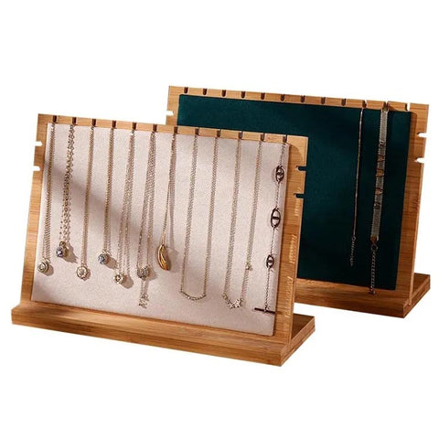 Large Wooden Jewelry Display Stand – Vertical Holder for Necklaces, Earrings & Pendants