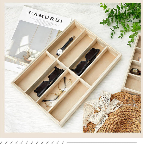 8 Slots Sunglass Organizer Trays Glasses Tray Stackable Jewelry Trays Sunglass Organizer Display Box, 8 Grids