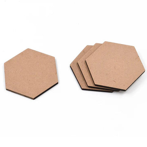 20pcs Set Laser Cut Shapes Mdf Plain Wood Boards For Art And Craft 4x4 Inch - 3.2mm
