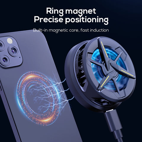 MEMO CX01 Magnetic Phone cooler Phone Radiator Phone Cooling Fan Case Cold Wind Handle Fan for PUBG Phone Cooler Phone Cooling Fan Case