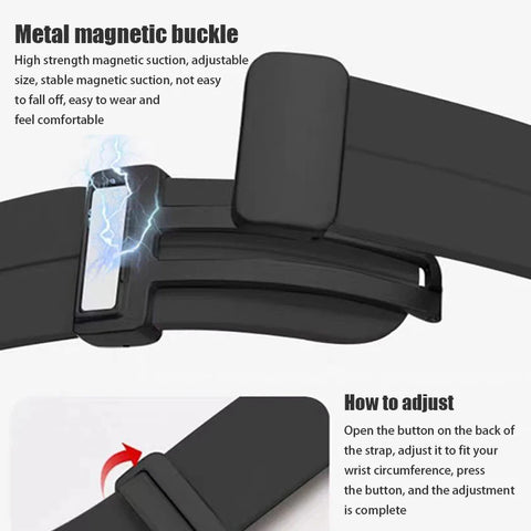 20mm Magnetic Silicone Strap – Soft, Adjustable & Durable Watch Band for Daily Wear & Sports