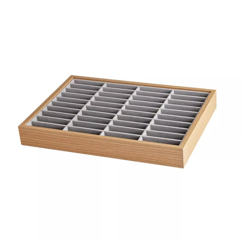 40 Grids Bangle Bracelet Display Tray Wood Velvet Storage Box