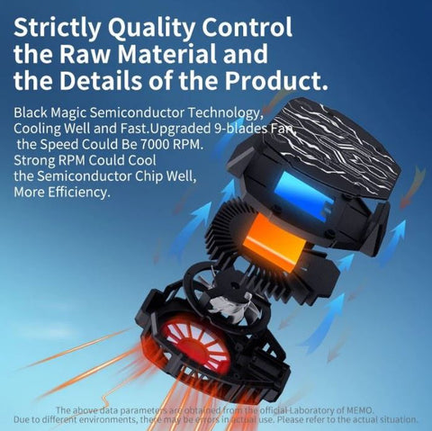MEMO DL05 Phone Radiator Phone Cooling Fan Case Cold Wind Handle Fan for PUBG Phone Cooler Phone Cooling Fan Case