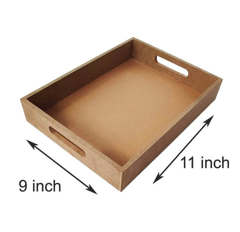Plain DIY MDF Trays for Craft Set of 3