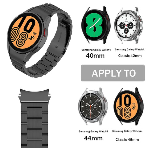 Solid Stainless Steel Curved Watch Band Strap For Samsung Galaxy Watch 6 Watch 5 Galaxy Watch 4 Classic 42mm 46mm And Galaxy Watch 4 44mm 40mm