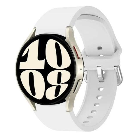 Replacement Silicone Curved Watch Band Strap for Samsung Galaxy Watch 4, 5, and 6 Classic (42mm, 46mm) and Galaxy Watch 4, 5, 6 (44mm, 40mm).