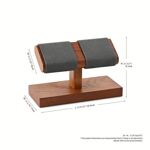 Natural Wooden Decrative 2 Watch Stand Desktop Watch Organizer Stand Smart Watch Stand