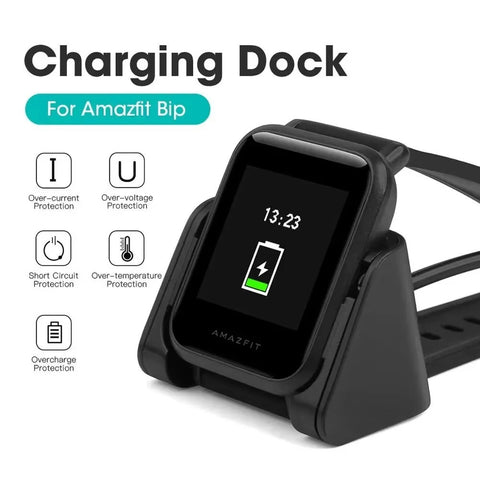 High-quality replacement USB magnetic charger for Xiaomi Huami Amazfit Bip Youth A1608 Smartwatch, featuring a fast-charging cable cradle for reliable and efficient power delivery.