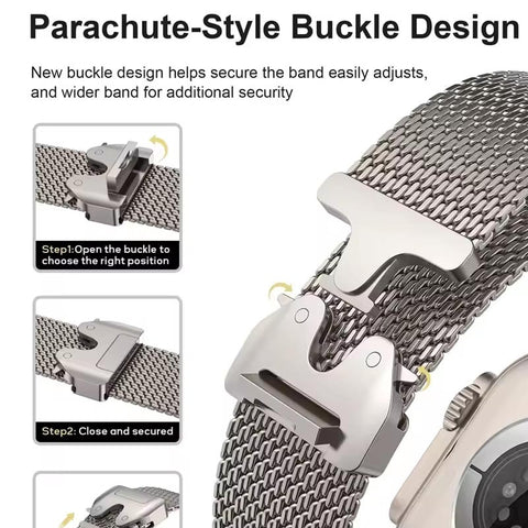 Titanium Official 1:1Strap For Apple watch Ultra Band 49mm S10 46mm 42mm 45mm 44mm Milanese bracelet iWatch 10 9 8 7 6 5 SE 4 3