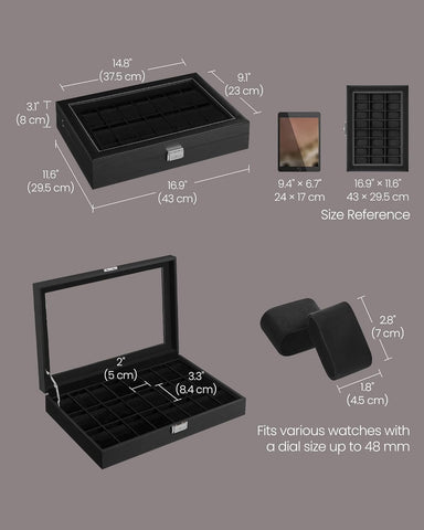 Araish's Premium 12 Slots 6 Slots 24 Slots Watch Organizer Box PU Leather Watch Storage Box