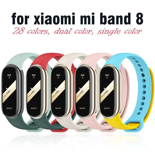 Xiaomi Mi Band 8 Silicone Wristband Dual-Color Design Skin-Friendly Waterproof Durable