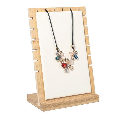 Wooden Jewelry Display Stand – Vertical Holder for Necklaces, Earrings & Pendants