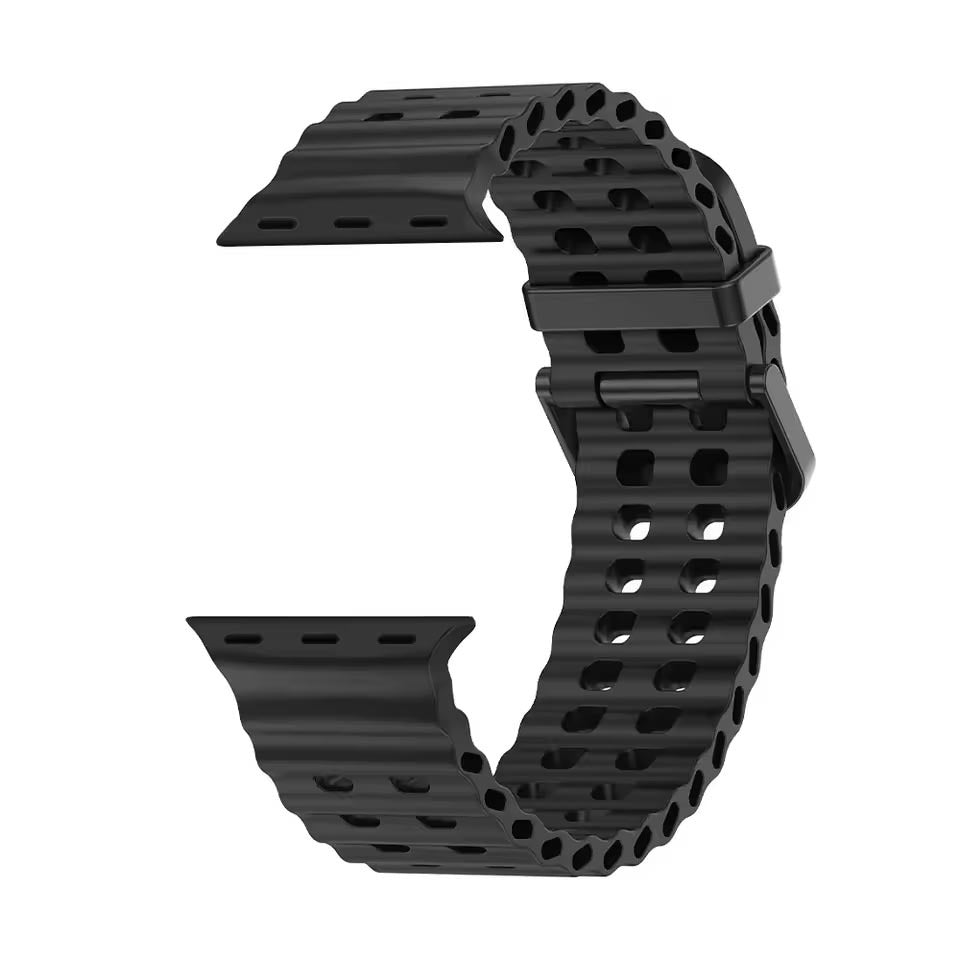 Ocean Marine Silicone Strap For Apple watch Ultra Band 49mm S10 46mm 42mm 45mm 44mm Milanese bracelet iWatch 10 9 8 7 6 5 SE 4 3