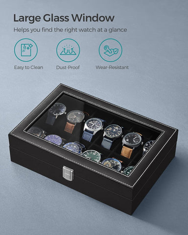 Araish's Premium 12 Slots 6 Slots 24 Slots Watch Organizer Box PU Leather Watch Storage Box
