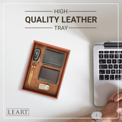 Jewellery Display Tray Valet Tray for Men & Women – Leather Tray Organizer | Bedside, Nightstand, Office Desk Organizer Tray