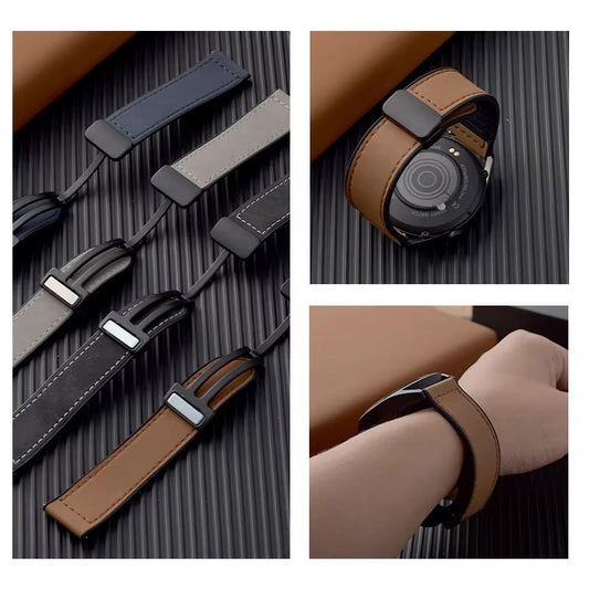 22mm Leather Silicone Watch Band For Zero Luna Revolt Mibro Lite 3 Huawei GT 4 5 Samsung Galaxy Watch 46mm and all other 22mm compatible watches