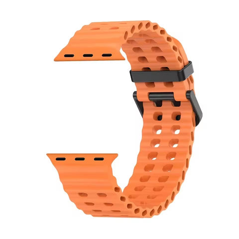 Ocean Marine Silicone Strap For Apple watch Ultra Band 49mm S10 46mm 42mm 45mm 44mm Milanese bracelet iWatch 10 9 8 7 6 5 SE 4 3