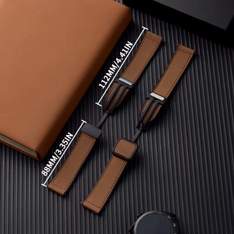 22mm Leather Silicone Watch Band For Zero Luna Revolt Mibro Lite 3 Huawei GT 4 5 Samsung Galaxy Watch 46mm and all other 22mm compatible watches