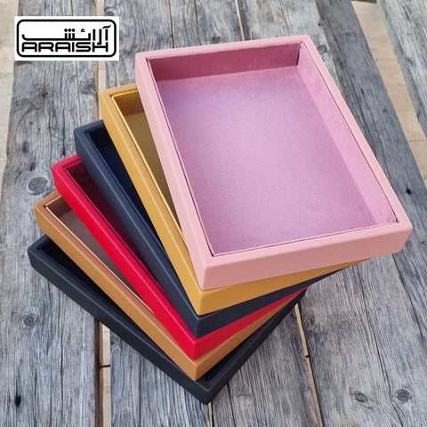 Araish Premium Velvet Leatherette Jewelry Display Box Tray