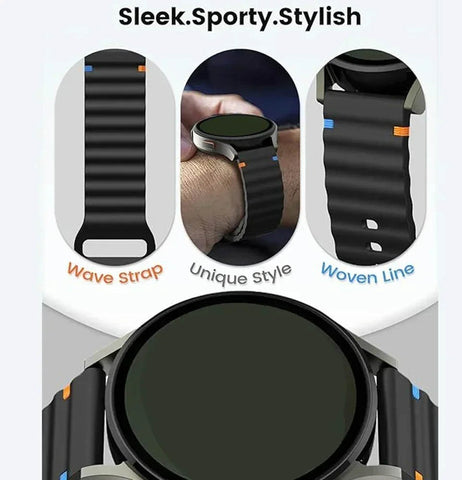 20mm Universal High Quality Stitched Silicone Acitve Watch Band Strap For Galaxy Watch 4, Watch 7 , Watch 3 41mm, Galaxy Watch Active 2, Amazfit BIP,  Amazfit GTS 4 Mibro Lite