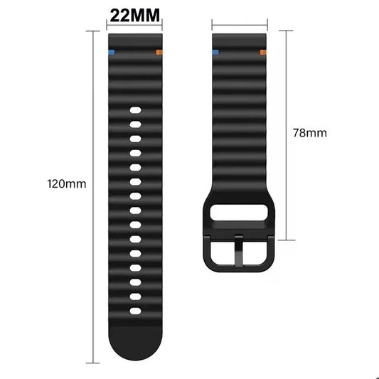 22mm Premium Stitched Silicone Watch Band For Zero Luna Revolt Mibro Lite 3 Huawei GT 4 5 Samsung Galaxy Watch 46mm and all other 22mm compatible watches
