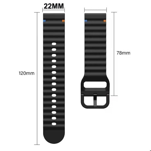 22mm Premium Stitched Silicone Watch Band For Zero Luna Revolt Mibro Lite 3 Huawei GT 4 5 Samsung Galaxy Watch 46mm and all other 22mm compatible watches