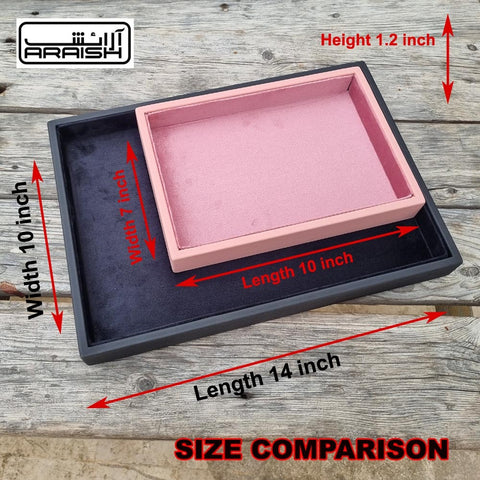 Araish Premium Velvet Leatherette Jewelry Display Box Tray