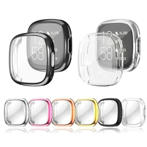 Soft Silicone Full-Screen and Body Protector for Fitbit Versa 4 and Fitbit Sense 2
