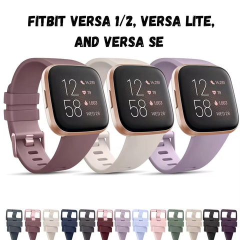 Replacement Strap Soft TPU Watch Band for Fitbit Versa 1/2, Versa Lite, and Versa SE