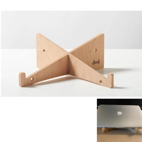 Simple Wooden Laptop Stand – Ergonomic MacBook Stand for Desk & Office