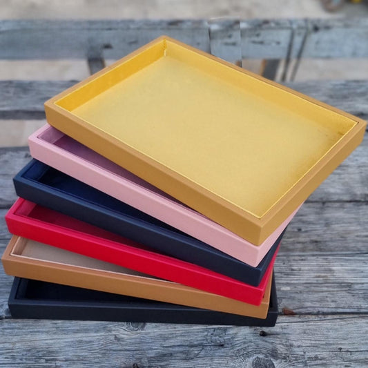 Araish Premium Velvet Leatherette Jewelry Display Box Tray