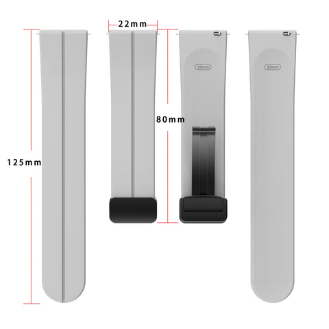Magnetic Lock Silicone Watch Band for 22mm Watches Compatible with Galaxy Watch 3, Huawei GT2/GT3, Mibro Lite 2, and More
