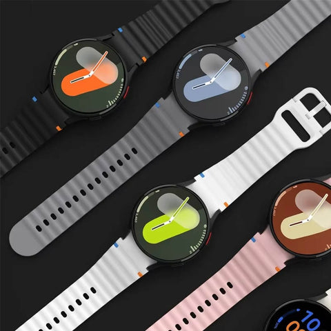 Silicone Curved Watch Band Strap Samsung Galaxy Watch 4 Watch 5 Watch 7 Classic 42mm 46mm and Galaxy Watch 4  Watch 5 Watch 6 44mm 40mm